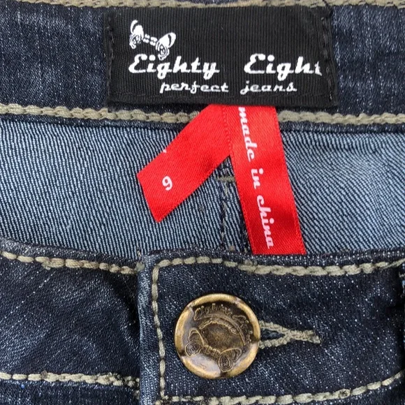 EIGHTY EIGHT Dark Blue Crop Jeans - Picture 4 of 10